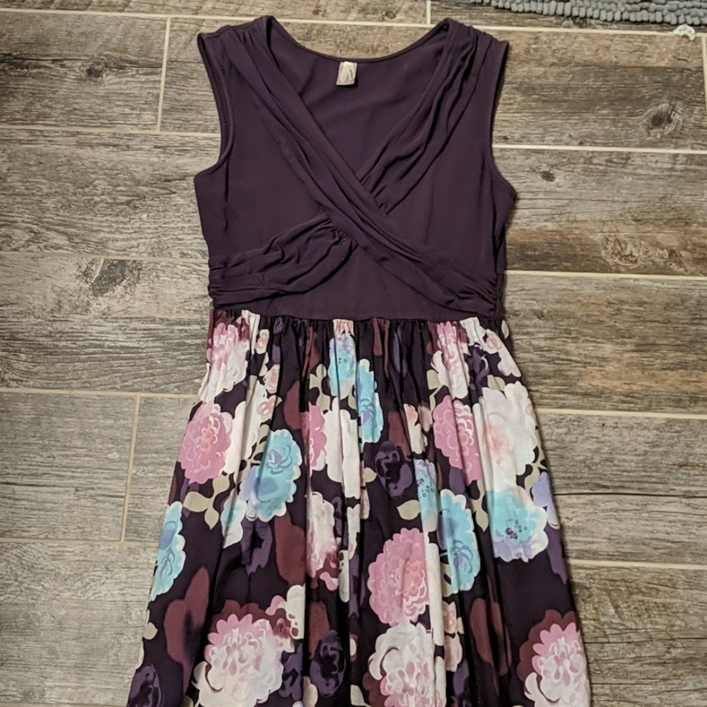 Anthropologie Purple Floral Dress